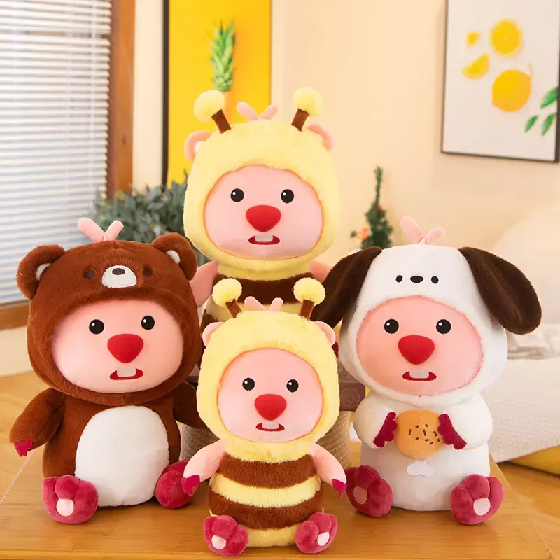Penjualan terlaris baru lucu berpakaian pengganti beruang lebah anjing kelinci Loopy kartun periferal boneka hadiah untuk anak-anak kartun boneka mainan