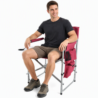 Chaise de camping pliable moderne en acier inoxydable, légère et durable, avec table d'appoint, idéale pour les directeurs de camping – Conception personnalisée