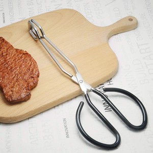 Scissor Type Multi Functional Barbecue <b>Tongs</b> 430 Stainless Steel Durable Grill Meat Bread <b>Kitchen</b> Tool - Product Image 5