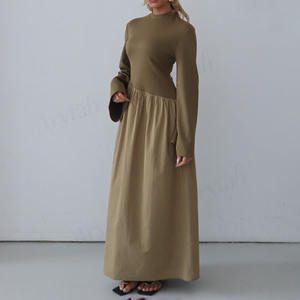 Nouvelle <span class=keywords><strong>Robe</strong></span> Maxi Musulmane Personnalisée à Design d'Assemblage pour Femmes, Modeste, Longueur Maximale, Col Rond, Robes de Mode Islamique pour Femmes - Product Image 2