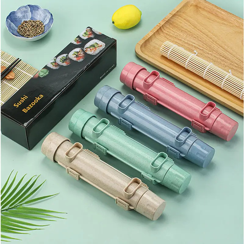 Set dapur populer aksesori peralatan mesin Sushi mesin pembuat gulungan Sushi bambu pembuat gadget kelas makanan rol