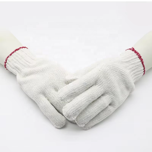 Logotipo personalizado Sitio de construcción Protección laboral Guantes de seguridad para trabajar a mano blancos baratos Guantes de algodón - Product Image 4