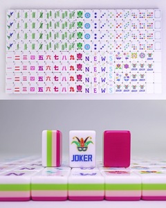 Mahjong Acrílico de Alta Calidad, Color Rojo Rosa, 4 Capas, Estilo Americano, con Patrón Floral, Ideal para Entretenimiento en el Hogar - Product Image 6