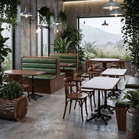 Tables et chaises en bois massif vintage, mobilier commercial pour restaurants et bars occidentaux