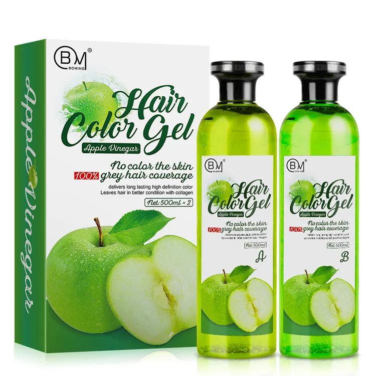 Chuyên Nghiệp Salon 3in1 Của Apple Màu Tóc Dầu Gội Đầu Dị ứng Miễn Phí Màu Tóc Đen Cho Nam Giới Phụ Nữ