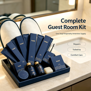 Kit d'articles de toilette jetables personnalisés <span class=keywords><strong>avec</strong></span> logo pour hôtels, ensembles complets d'accessoires de salle de bain pour invités, pour hôtels, complexes hôteliers, voyages et services hôteliers - Product Image 2