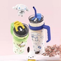 Vaso Térmico Big Mac Ice Cup Sanrio con Diseño de Dibujos Animados, Gran Capacidad, con Asa, Aislamiento al Vacío, Acero Inoxidable 304