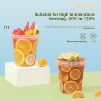 Seau en PP de style influenceur pour thé aux fruits et aux herbes, multi-usages, grande capacité, portable, usage commercial, logo personnalisable