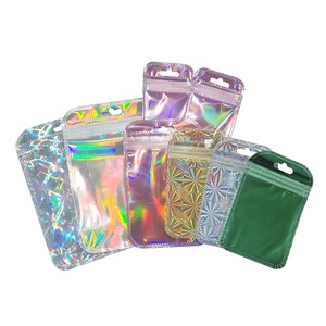 Beauty-lápices labiales de maquillaje, almacenamiento de alimentos, papel de aluminio holográfico, regalo, logotipo personalizado, bolsas impresas, bolsa Ziplock pequeña transparente - Product Image 5