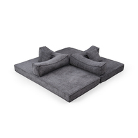 Modernes Komprimiertes Schlafsofa-Set Modulares Vollschaumstoff-Sofa Weißer Stoff Flexibles Ecksofa Platzsparend für Apartment-Wohnzimmer