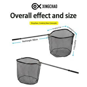 En gros Épuisette pliable pour carpes, poissons-chats et brochets, avec filet anti-accrocs enduit de PVC, pour gros poissons, avec sac - Product Image 6