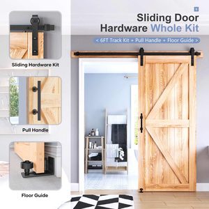 Fully Detachable Steel Movable Tracks Set for <b>Barn</b> <b>Doors</b> for Supermarkets Warehouses Apartments Basements Living Rooms & Hotels - Product Image 3