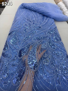 Bestway Brillant Sequin et Perles Broderie Net Dentelle Robe de Soirée Dentelle pour Aso Ebi Mariage - Product Image 5