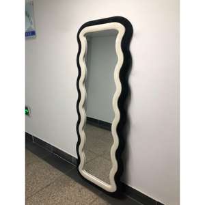 Vente en gros d'usine de <span class=keywords><strong>miroir</strong></span> de dressing de luxe sur pied en noir et <span class=keywords><strong>blanc</strong></span> pour studio de danse et salle de sport - Product Image 2