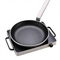 Poêle à frire en alliage d'aluminium, grande capacité, usage domestique, commercial, hôtelier, compatible induction professionnelle, cuisinière à gaz, manche long