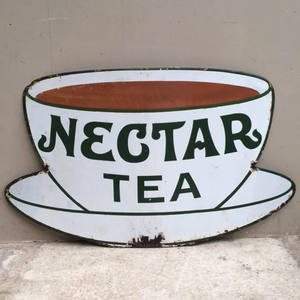 コーヒー形状カスタムロゴアンティークレトロプロモーションプレートビンテージスタイル壁装飾レトロアートキッチンバー金属エナメルサイン - Product Image 1