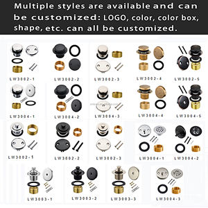 Plaque de débordement de <span class=keywords><strong>baignoire</strong></span> moderne en laiton à deux trous Kits de vidange des déchets OEM avec crépine pour salle de bain - Product Image 2