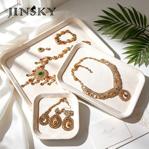 Premium Velvet Multifunction Jewelry Sort Storage Tray Counter Display Rack For <b>Ring</b> <b>Necklace</b> Bangle Earring Shop - Product Image 2
