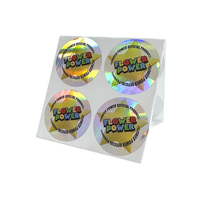 Autocollant d'emballage circulaire avec logo personnalisé, impression laser holographique, autocollant scellé