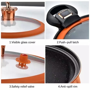 新スタイル 大容量 スープ鍋 コーティング加工 ノンスティック 微圧調理器 蒸し器付き - Product Image 6