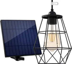 Solar Pendant Lights E26 Bulb Sun Powered Shed Light Solar Hanging Lights Indoor and Outdoor for Living Room Bedroom Home Barn