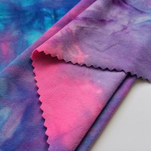 Tissu jersey tricoté en polyester et élasthanne 2026, double broyage, DTY, teinture tie-dye, extensible dans les quatre sens - Product Image 3
