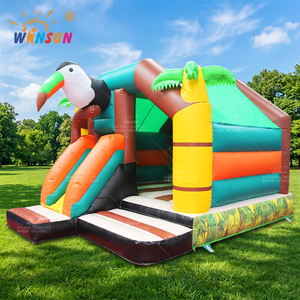 WINSUN <b>Inflatable</b> Toucan Bounce <b>House</b> with Slide PVC Waterproof CE Certified Custom Logo for Kids Birthday Party Outdoor - Product Image 1