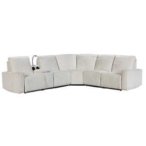 Custom U Shape Sectional Extendable Luxury Electric <strong>Smart</strong> Fabric Recliner Couch Beige Reclining Chair Sofa Living Room <strong>Furniture</strong> - Product Image 4