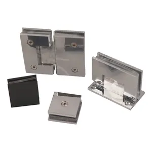 Cerniera per <span class=keywords><strong>Doccia</strong></span> in Acciaio Inox 304 Satinato <span class=keywords><strong>a</strong></span> Specchio, 180 Gradi, Vetro-Vetro - Product Image 1