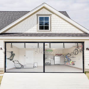 Grande porte de garage magnétique d'extérieur, design moderne avec filet en polyester et fibre de verre, <span class=keywords><strong>moustiquaire</strong></span> élégante pour hôtel - Product Image 1