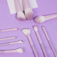 MABR-250 Ensemble de 10 pinceaux plats portables pour le maquillage du visage et des yeux, pour anticernes, sourcils, fard à paupières, poudre libre et blush - Vente en gros