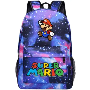 Оптовая продажа, разноцветный рюкзак bolsa galaxy super mario mochila для детей, школьный рюкзак super mario