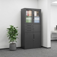 Armoire de rangement en métal au design minimaliste moderne pour les bureaux scolaires, les bibliothèques, antirouille, résistante à l'usure, robuste et durable