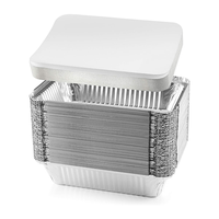 Bol rectangulaire en aluminium 232*173*41mm 1100ml avec couvercle en aluminium, écologique, qualité alimentaire PP, jetable, impression de logo personnalisée, pour barbecue