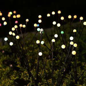 Açık avlu Led güneş bahçe peyzaj çim lambası güneş enerjili firefly zemin monte lamba