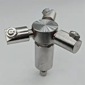 Cabezal de limpieza rotativo 3D, boquilla de limpieza rotativa de acero inoxidable con rosca fija 360