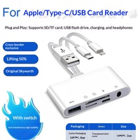 Lecteur de cartes USB Type-C 3-en-1 compatible avec les cartes SD pour ordinateurs portables et appareils mobiles - Accessoire numérique multifonction