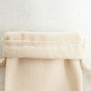 Calico High Quality Organic Cotton <b>Recyclable</b> Drawstring Muslin <b>Bags</b> with Screen Printed Logo Customizable Pouch - Product Image 5