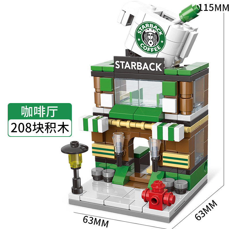 Vista de la calle-cafetería-caja