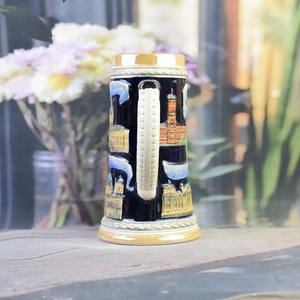 Chope à bière en céramique classique allemande Porte de Brandebourg Berlin Emblème de l'ours Souvenir de collection Tasse à vin Bière Cadeau pour bar à domicile - Product Image 3