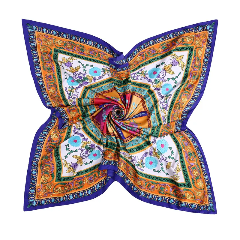 Thin silk scarf with Chinese traditional design branded silk scarf