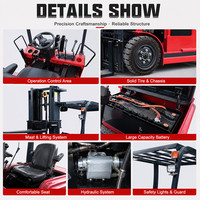 Nouveau chariot élévateur électrique 3 tonnes, batterie lithium-ion, pneus pleins, longueur de fourche 1220 mm, hauteur de levage 3-6 m, commande programmable, assis