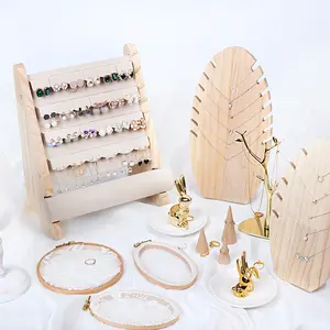 Guorui 2019 Offre Spéciale luxe en bois bijoux présentoir boucle d'oreille Collier Bracelet Présentoir Mannequin