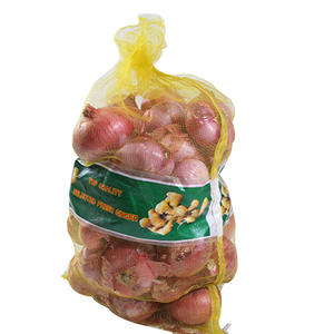 Sac de maille tissé par monofilament jaune écologique de PE d'ail avec le logo et le label personnalisables - Product Image 5