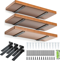 Support mural flottant en L sur mesure OEM, robuste, noir, revêtement poudré, pour étagères en bois invisibles