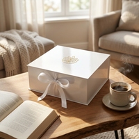 Boîte cadeau en carton rigide de luxe avec fermeture magnétique à ruban, pour tasses et mugs, avec mousse personnalisée