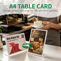 Support de Présentation de Table en Acrylique Magnétique Pliable Transparent de Qualité Supérieure (OEM Usine) – Formats A4, A5, A6 – Porte-Cartes de Table