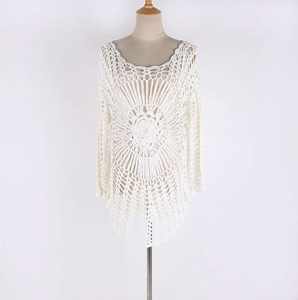 Europe et états-unis vendent chaud plage Smock tricoté main crochet bord de mer vacances Bikini manteau court Style maillot de bain - Product Image 5