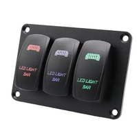 Panneau de commande à interrupteurs pour barre lumineuse LED, 3 interrupteurs à bascule 12V