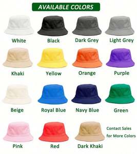 Chapeaux seau unisexes à large bord en coton/polyester brodés avec logo personnalisé et imprimé pour enfants et adultes-Vente en gros - Product Image 6